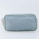 PRADA Chain Shoulder Bag Nylon Light Blue Gold Auth LNZ688V-5
