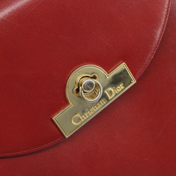 Christian Dior Handtas Leer Rood Goud Origineel LNZ689