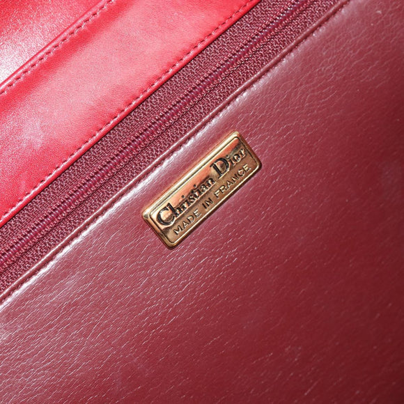Christian Dior Handtas Leer Rood Goud Origineel LNZ689