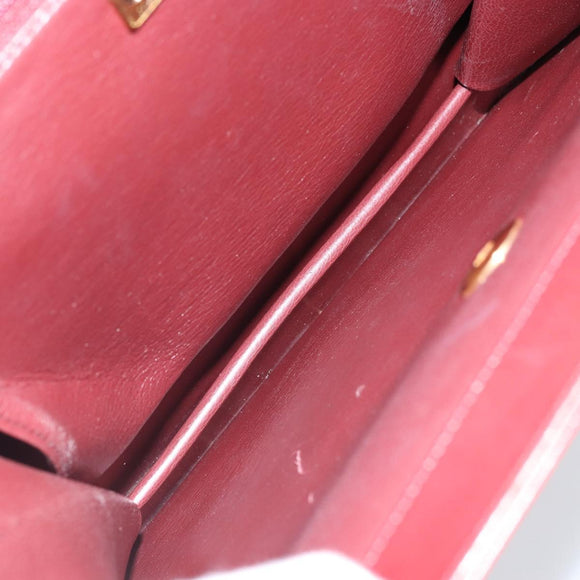 Christian Dior Handtas Leer Rood Goud Origineel LNZ689