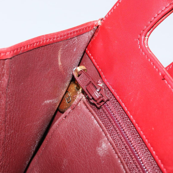 Christian Dior Handtas Leer Rood Goud Origineel LNZ689