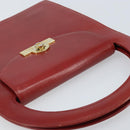 Christian Dior Hand Bag Leather Red Gold Auth LNZ689-6