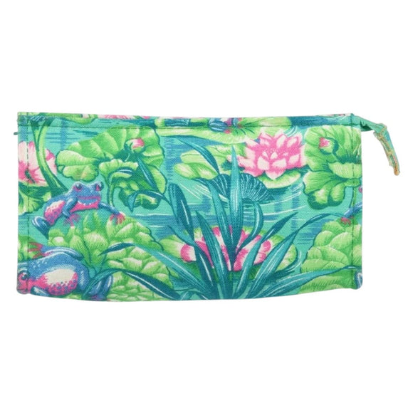 HERMES Pouch Canvas Green Auth LNZ691A