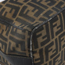 FENDI Zucca Canvas Hand Bag Black Brown Auth LNZ693-10