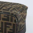 FENDI Zucca Canvas Hand Bag Black Brown Auth LNZ693-11