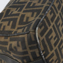 FENDI Zucca Canvas Hand Bag Black Brown Auth LNZ693-12