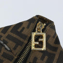 FENDI Zucca Canvas Hand Bag Black Brown Auth LNZ693-15