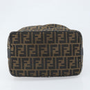 FENDI Zucca Canvas Hand Bag Black Brown Auth LNZ693-8