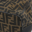 FENDI Zucca Canvas Hand Bag Black Brown Auth LNZ693-9