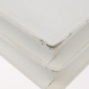 FENDI Hand Bag Leather 2way White Silver Auth LNZ694-16