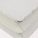 FENDI Hand Bag Leather 2way White Silver Auth LNZ694-17