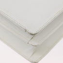 FENDI Hand Bag Leather 2way White Silver Auth LNZ694-18