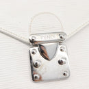 FENDI Hand Bag Leather 2way White Silver Auth LNZ694-19