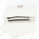 FENDI Hand Bag Leather 2way White Silver Auth LNZ694-10