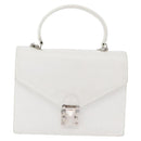 FENDI Hand Bag Leather 2way White Silver Auth LNZ694-13