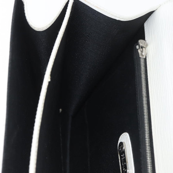 FENDI Hand Bag Leather 2way White Silver Auth LNZ694