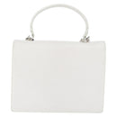 FENDI Hand Bag Leather 2way White Silver Auth LNZ694-2