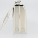 FENDI Hand Bag Leather 2way White Silver Auth LNZ694-3