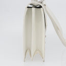 FENDI Hand Bag Leather 2way White Silver Auth LNZ694-4
