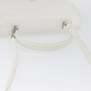 FENDI Hand Bag Leather 2way White Silver Auth LNZ694-7