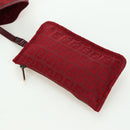 FENDI Zucchino Canvas Tote Bag Red Gold Auth LNZ695V-18