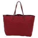 FENDI Zucchino Canvas Tote Bag Red Gold Auth LNZ695V-13