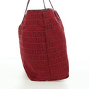 FENDI Zucchino Canvas Tote Bag Red Gold Auth LNZ695V-3