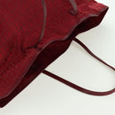 FENDI Zucchino Canvas Tote Bag Red Gold Auth LNZ695V-7