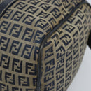 FENDI Zucchino Canvas Tote Bag Navy Silver Auth LNZ696-9