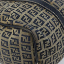 FENDI Zucchino Canvas Tote Bag Navy Silver Auth LNZ696-14