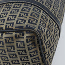 FENDI Zucchino Canvas Tote Bag Navy Silver Auth LNZ696-16