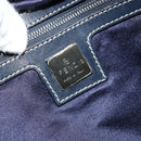 FENDI Zucchino Canvas Tote Bag Navy Silver Auth LNZ696-18