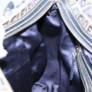 FENDI Zucchino Canvas Tote Bag Navy Silver Auth LNZ696-20