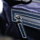 FENDI Zucchino Canvas Tote Bag Navy Silver Auth LNZ696-21