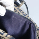 FENDI Zucchino Canvas Tote Bag Navy Silver Auth LNZ696-12