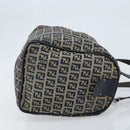 FENDI Zucchino Canvas Tote Bag Navy Silver Auth LNZ696-3