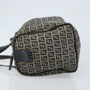FENDI Zucchino Canvas Tote Bag Navy Silver Auth LNZ696-4