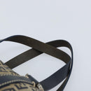 FENDI Zucchino Canvas Tote Bag Navy Silver Auth LNZ696-8