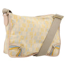 FENDI Zucchino Canvas Shoulder Bag Beige Gold Auth LNZ697-1