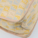 FENDI Zucchino Canvas Shoulder Bag Beige Gold Auth LNZ697-16