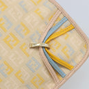 FENDI Zucchino Canvas Shoulder Bag Beige Gold Auth LNZ697-17