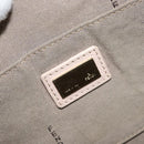 FENDI Zucchino Canvas Shoulder Bag Beige Gold Auth LNZ697-19