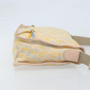 FENDI Zucchino Canvas Shoulder Bag Beige Gold Auth LNZ697-3