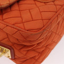 PRADA Schoudertas Nylon Oranje Goud Auth LNZ699-9