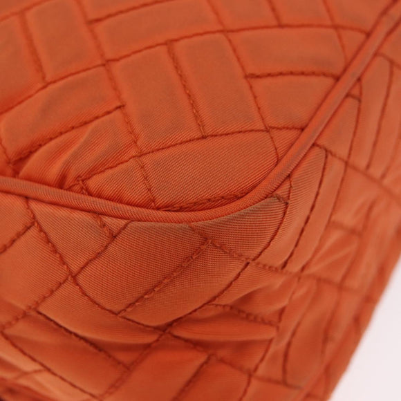 PRADA Schoudertas Nylon Oranje Goud Auth LNZ699