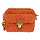 PRADA Schoudertas Nylon Oranje Goud Auth LNZ699-13