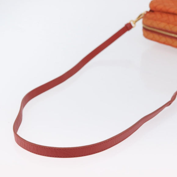 PRADA Schoudertas Nylon Oranje Goud Auth LNZ699