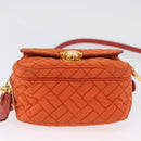 PRADA Shoulder Bag Nylon Orange Gold Auth LNZ699-5