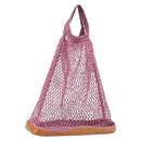 PRADA Hand Bag Patent leather mesh Pink Auth LNZ700-1