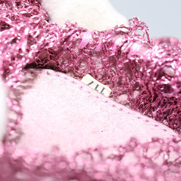 PRADA Hand Bag Patent leather mesh Pink Auth LNZ700